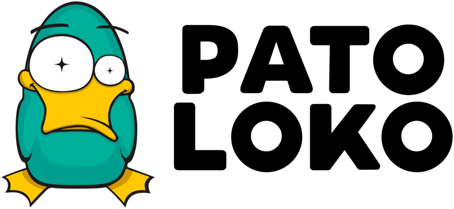Logo Patoloko: mascote do pato ao lado do nome PATO LOKO